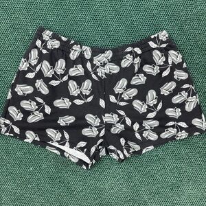 The Rolling Stones Black Floral Women's Lounge Shorts